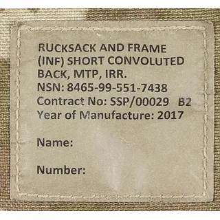 Brit. Rucksack, "INF Short", Seitentaschen, MTP, IRR, gebr.