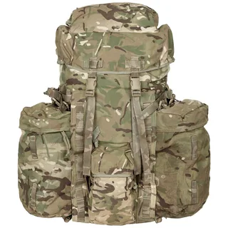 Brit. Rucksack, "INF Long", Seitentaschen, MTP, IRR, gebr.