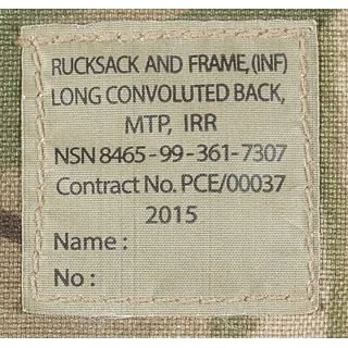 Brit. Rucksack, "INF Long", Seitentaschen, MTP, IRR, gebr.