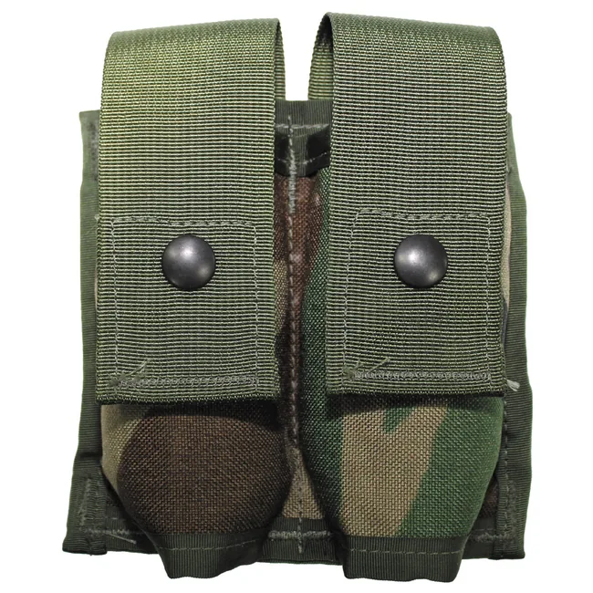 US Patronentasche, "MOLLE", doppel, woodland, gebr.
