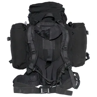 Holl. Rucksack, Medium, mit, Seitentaschen, schwarz, gebr.