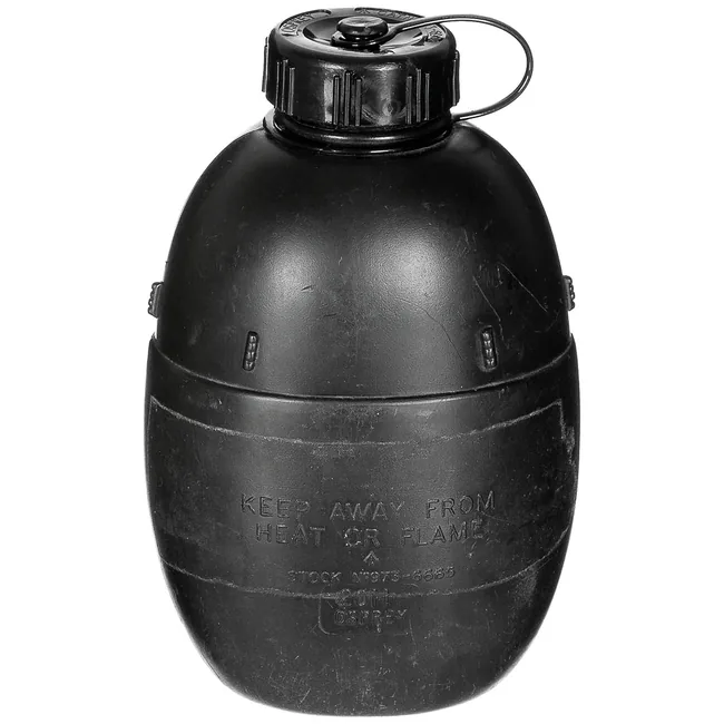 Brit. Feldflasche, Kunststoff, ohne Becher, schwarz, gebr.