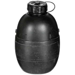 Brit. Feldflasche, Kunststoff, ohne Becher, schwarz, gebr.