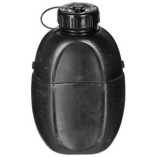 Brit. Feldflasche, Kunststoff, ohne Becher, schwarz, gebr.