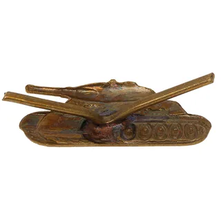 CZ/SK Metallabzeichen, bronze, "Panzer", neuw.