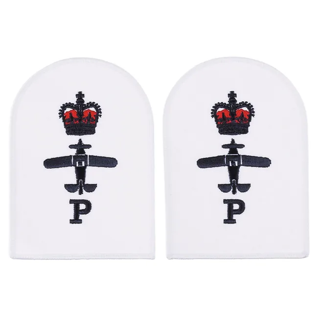 Brit. Stickabzeichen, weiß, "ROYAL NAVY, P", neuw.