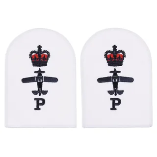 Brit. Stickabzeichen, weiß, "ROYAL NAVY, P", neuw.