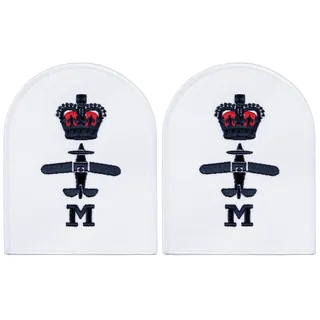 Brit. Stickabzeichen, weiß, "ROYAL NAVY, M", neuw.