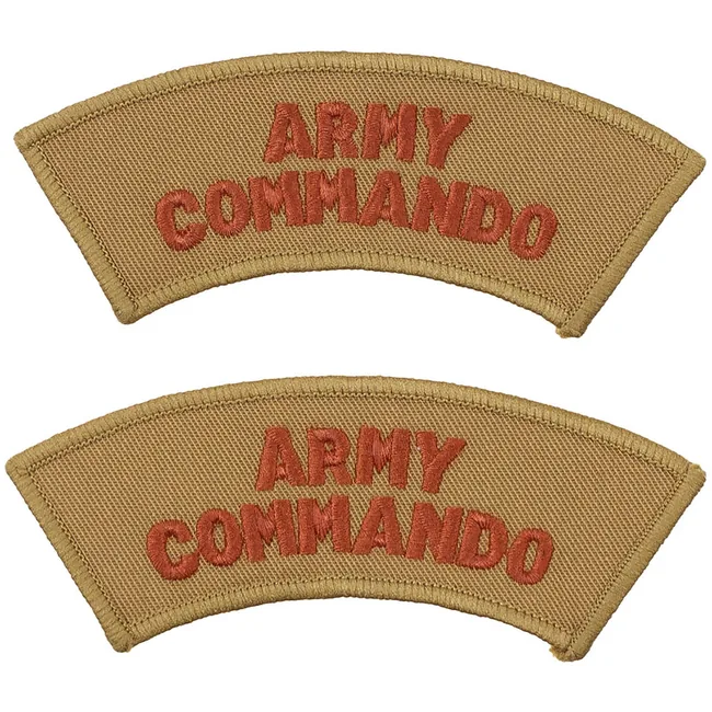 Brit. Stickabzeichen, khaki, "ARMY COMMANDO", neuw.