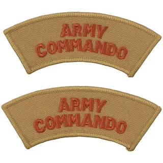 Brit. Stickabzeichen, khaki, "ARMY COMMANDO", neuw.