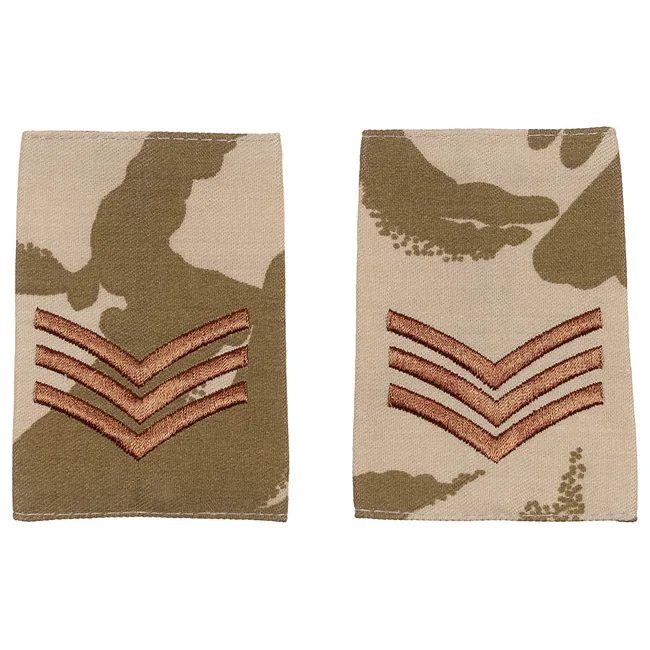 Brit. Schulterklappen, desert, 10 Paar, COMBAT DRESS SERGEANT