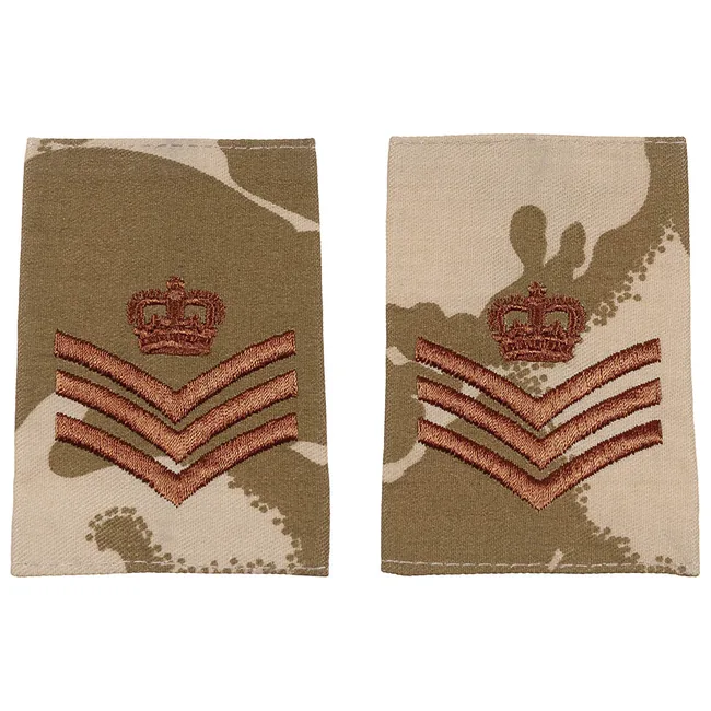 Brit. Schulterklappen, desert, 10 Paar, STAFF SERGEANT