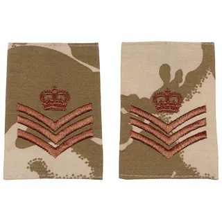 Brit. Schulterklappen, desert, 10 Paar, STAFF SERGEANT
