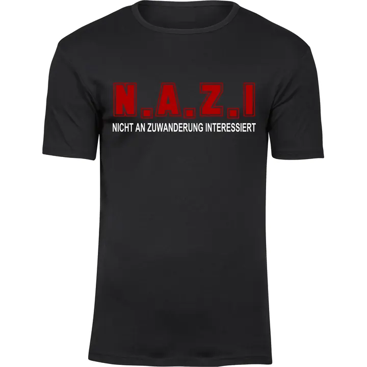 Herren Premium T-Shirt - Nicht an Zuwanderung interessiert, Fahne