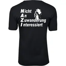 Herren Premium T-Shirt - Nicht an Zuwanderung interessiert, Fahne Rückseite