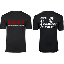Herren Premium T-Shirt - Nicht an Zuwanderung interessiert, Fahne Vorder- und Rückseite