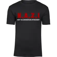 Herren Premium T-Shirt - Nicht an Zuwanderung interessiert, Fahne Vorderseite