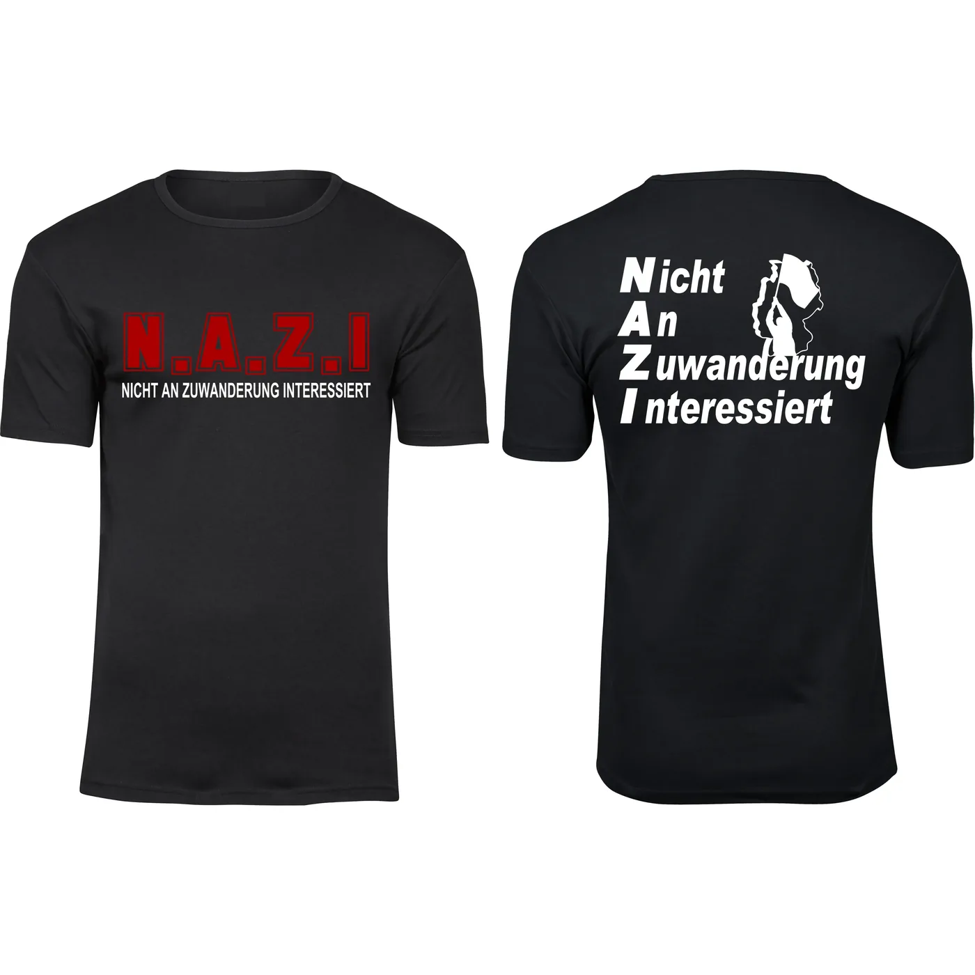 Herren Premium T-Shirt - Nicht an Zuwanderung interessiert, Fahne