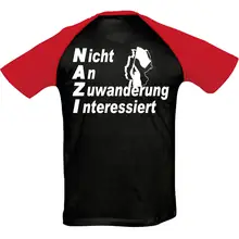 Herren T-Shirt "Bragi" - Nicht an Zuwanderung interessiert, Fahne Rückseite