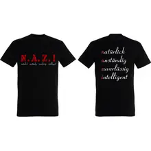 Herren T-Shirt - Nazi, natürlich anständig Vorder- und Rückseite
