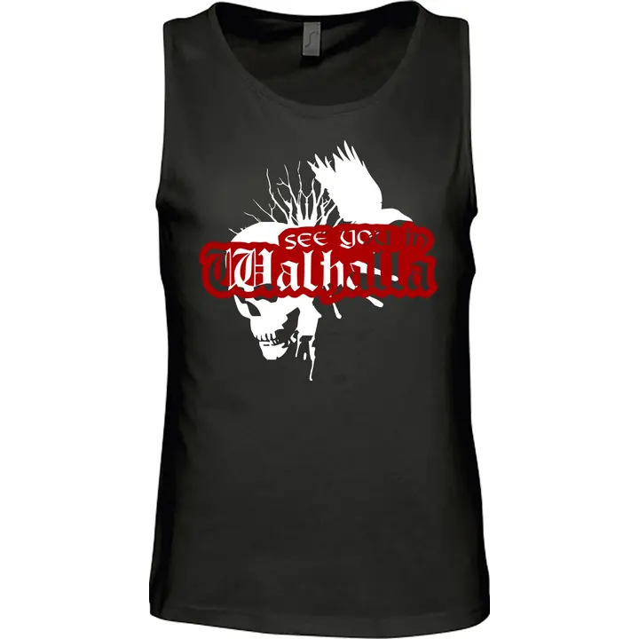 Herren Standard Tanktop - See you in Walhalla, Totenkopf