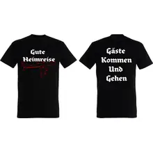 Herren T-Shirt - Gute Heimreise Vorder- und Rückseite
