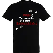 Herren T-Shirt - Stoppt Tierversuche, nehmt Kinderschänder Vorderseite
