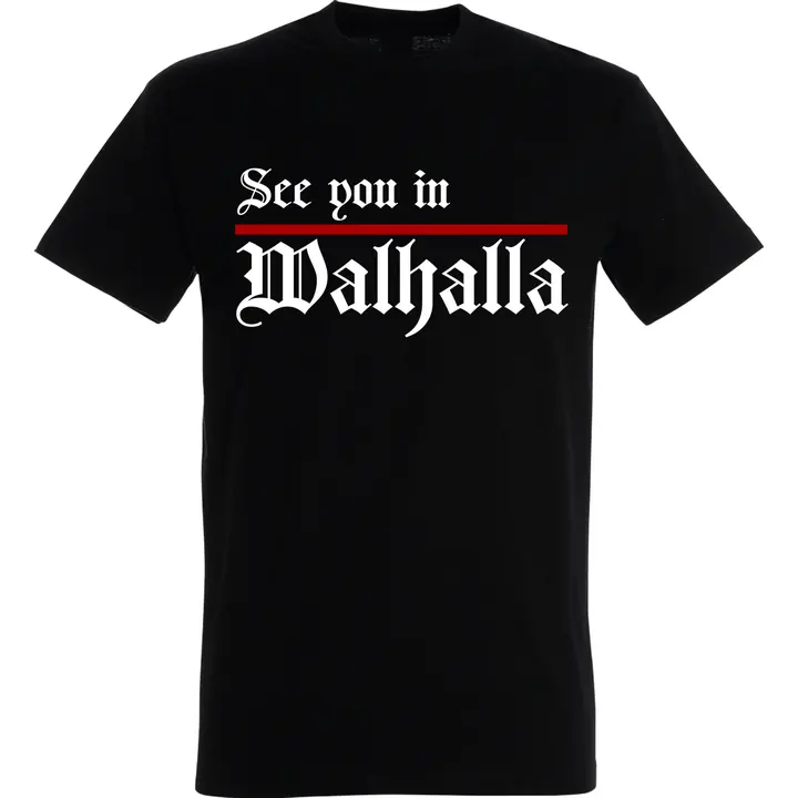 Herren T-Shirt - See you in Walhalla, Strich