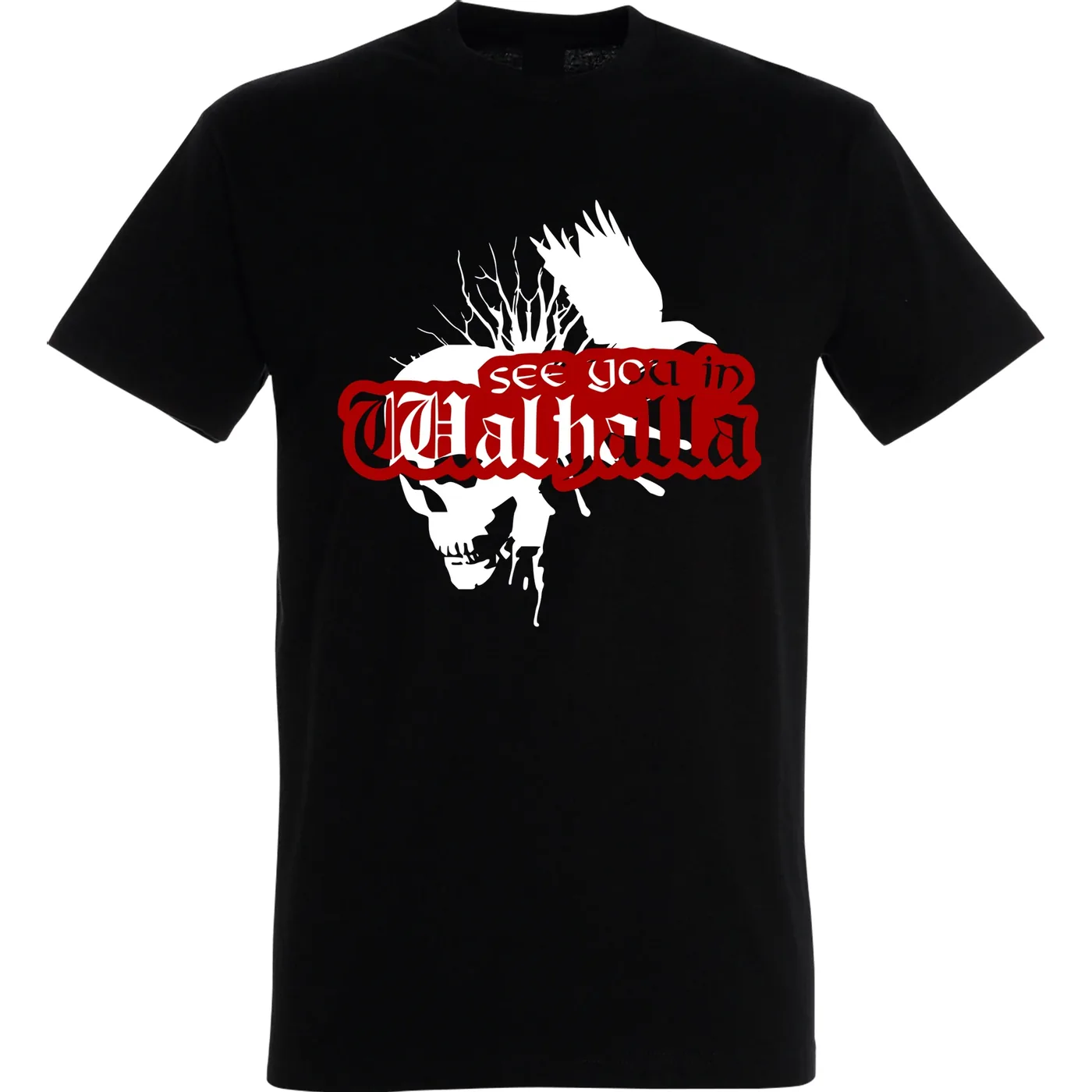 Herren T-Shirt - See you in Walhalla, Totenkopf
