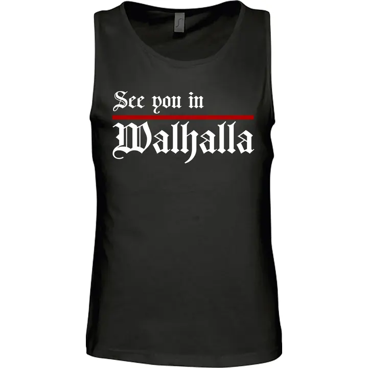 Herren Standard Tanktop - See you in Walhalla, Strich