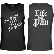 Herren Standard Tanktop - Life is Pain Vorder- und Rückseite