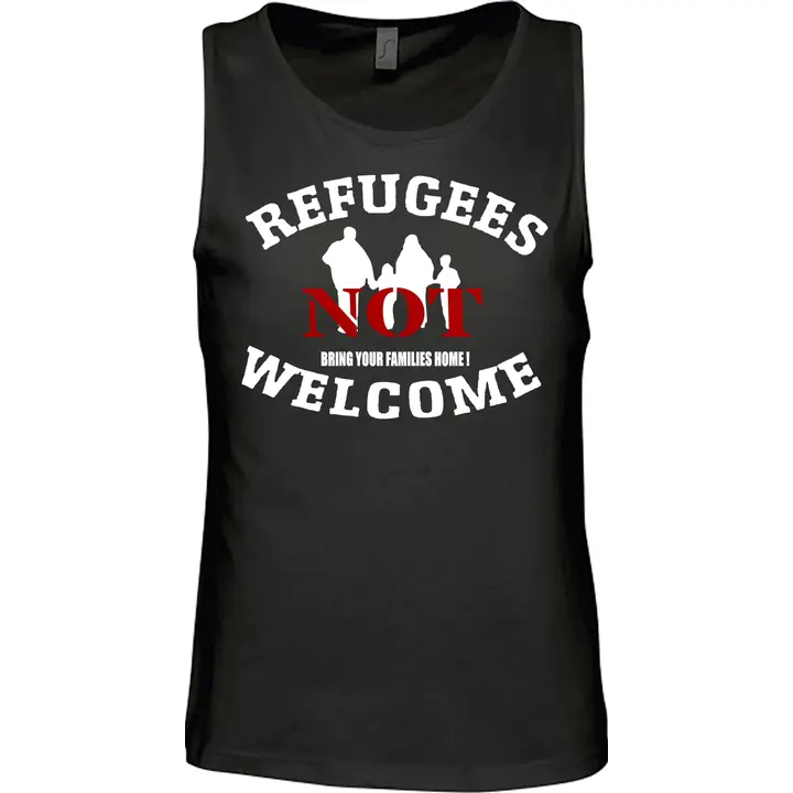 Herren Standard Tanktop - Refugees not welcome