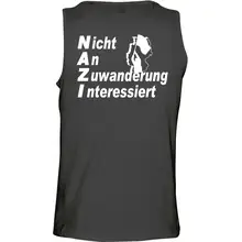 Herren Standard Tanktop - Nicht an Zuwanderung interessiert, Fahne Rückseite