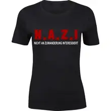 Damen Premium T-Shirt - Nicht an Zuwanderung interessiert, Fahne Vorderseite