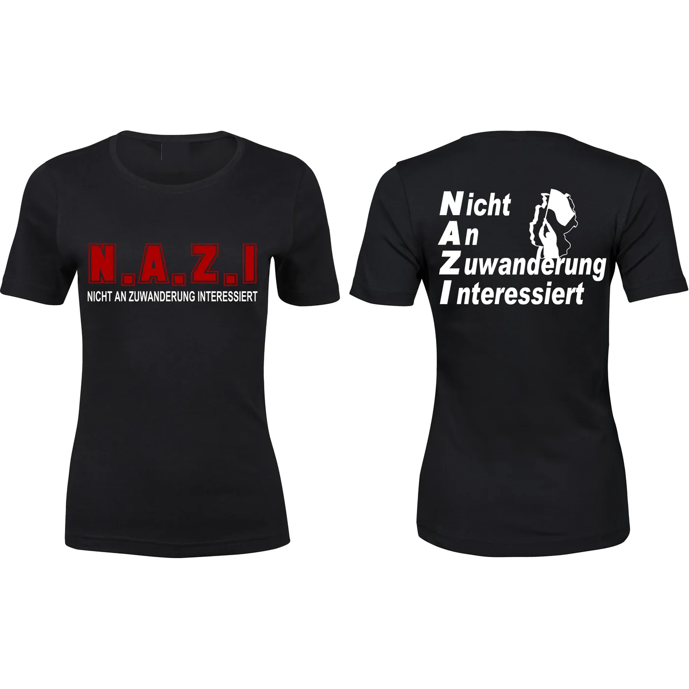 Damen Premium T-Shirt - Nicht an Zuwanderung interessiert, Fahne