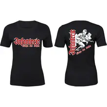 Damen Premium T-Shirt - Infanterie, Königin aller Waffen Vorder- und Rückseite