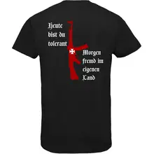Herren V-Ausschnitt T-Shirt - Heute tolerant morgen fremd im eigenen Land Rückseite