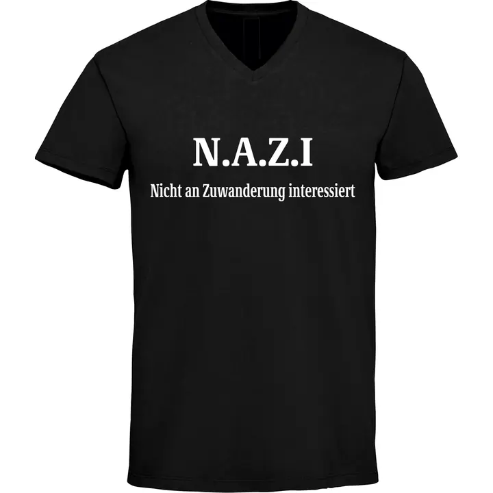 Herren V-Ausschnitt T-Shirt - Nazi nicht an Zuwanderung interessiert