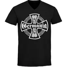 Herren V-Ausschnitt T-Shirt - Germania, Kreuz - gewählte Variante