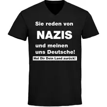 Herren V-Ausschnitt T-Shirt - Sie reden von Nazis - gewählte Variante
