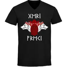 Herren V-Ausschnitt T-Shirt - Geri und Freki Vorderseite