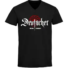 Herren V-Ausschnitt T-Shirt - Deutscher, zäh und standhaft - gewählte Variante