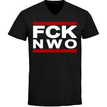 Herren V-Ausschnitt T-Shirt - FCK NWO Vorderseite