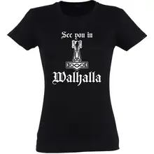 Damen T-Shirt - See you in Walhalla Thorhammer Vorderseite