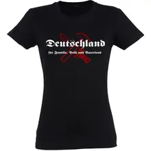 Damen T-Shirt - Deutschland für Familie, Volk und Vaterland Vorderseite