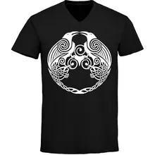 Herren V-Ausschnitt T-Shirt - Raben Vorderseite