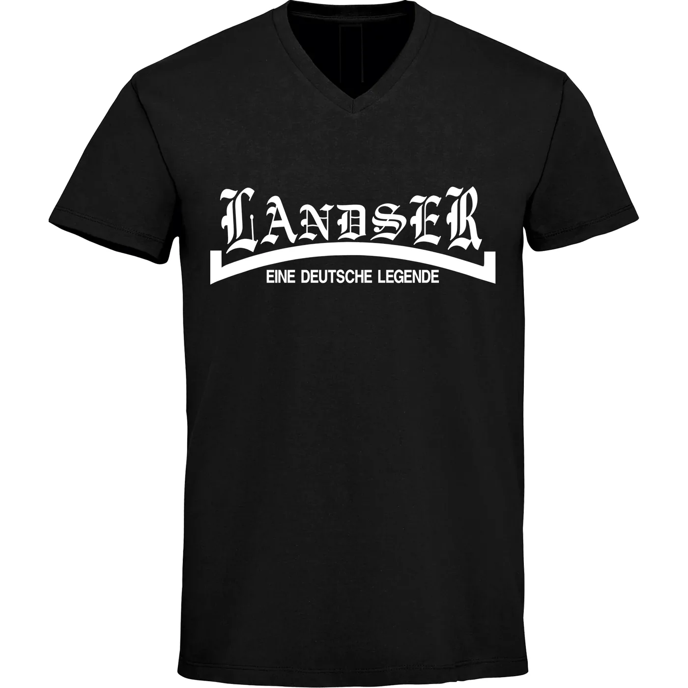 Herren V-Ausschnitt T-Shirt - Landser, weiß
