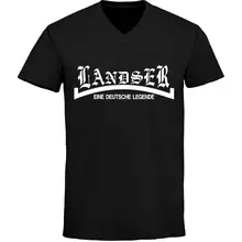 Herren V-Ausschnitt T-Shirt - Landser, weiß - gewählte Variante