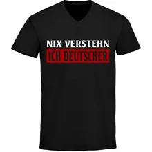 Herren V-Ausschnitt T-Shirt - Nix verstehen, ich deutscher Vorderseite