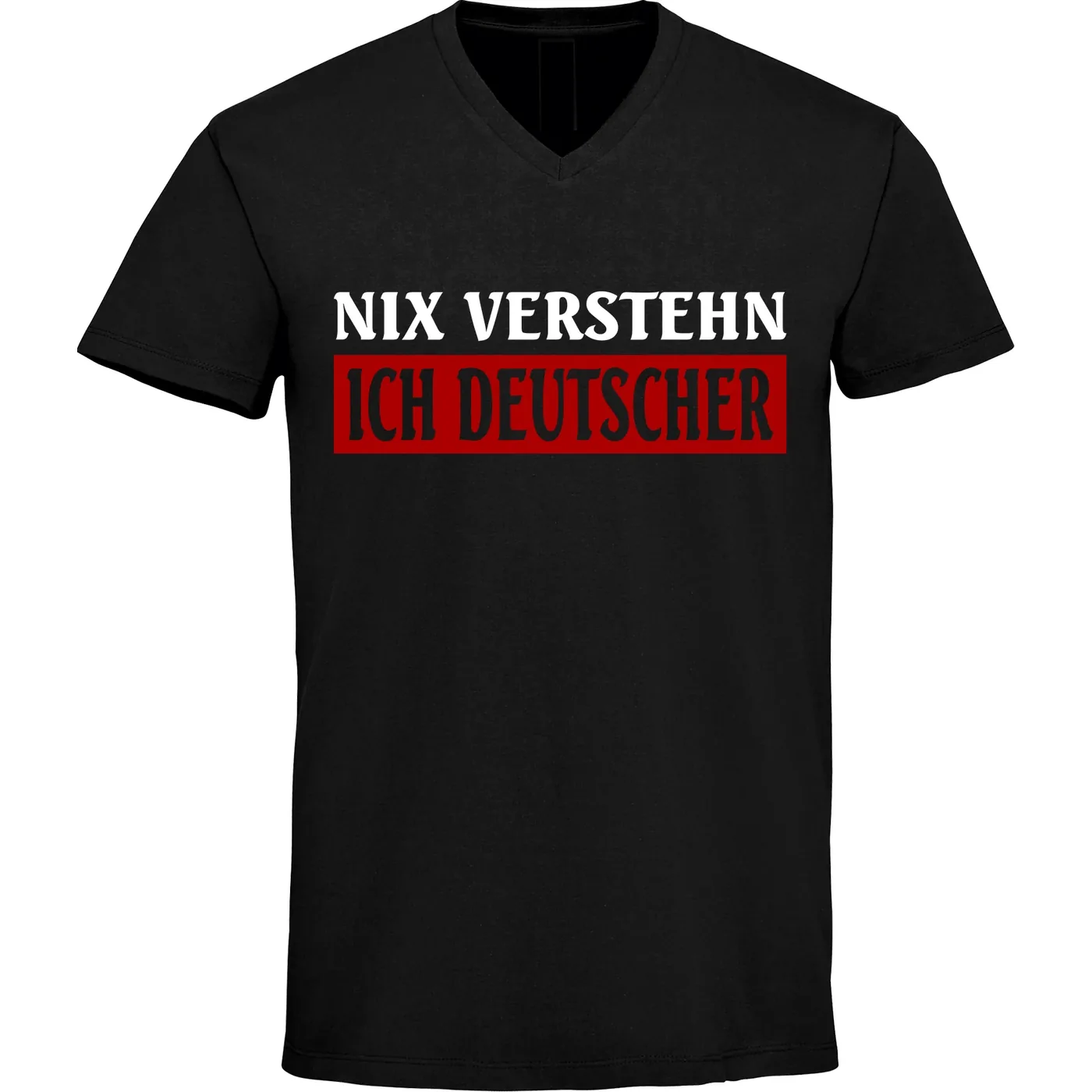 Herren V-Ausschnitt T-Shirt - Nix verstehen, ich deutscher